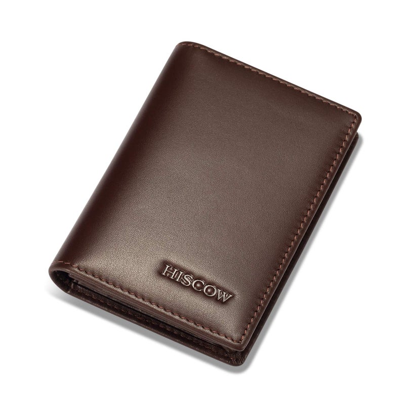 HISCOW Leather Business Card Case Holder for Men & Women, Italian Calfskin (Coffee) - Image 3